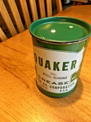 Vintage Oil Can Quaker Grease Multi Purpose Quaker Oil St Louis All Metal Full