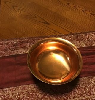 Small Vintage Copper Pedestal Stem Bowl/ Dish 7 “ In Diameter 2