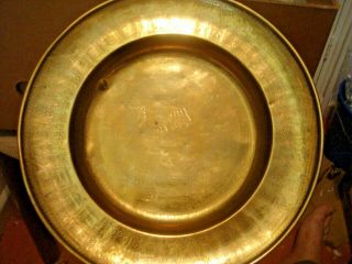 Unusual Brass Dish Or Plate From A Old Big Vicarage Could Have Been Church