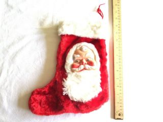 Vintage Bijou Boutique Toys Christmas Tree Stocking Rubber Face Santa Claus Red