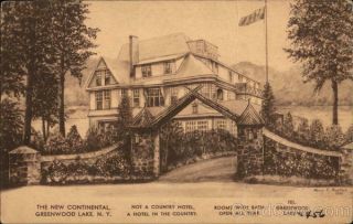 Greenwood Lake,  Ny The Continental Orange County York Linen Postcard