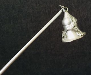 Vintage Rawcliffe Pewter Candle Snuffer Hummingbird Flowers 1997 9”