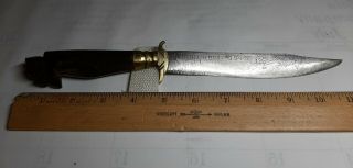Ww2 1945 Philippines Knife With Wood Handle And Leather Sheath.