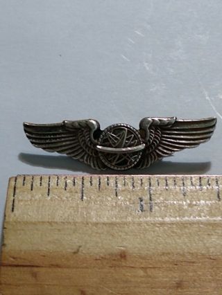 Wwii Us Army Air Force Sterling Silver Navigator Wings Pin
