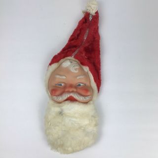 Vintage Bijou Toys Santa Claus Stocking Gift Bag Rubber Face Red