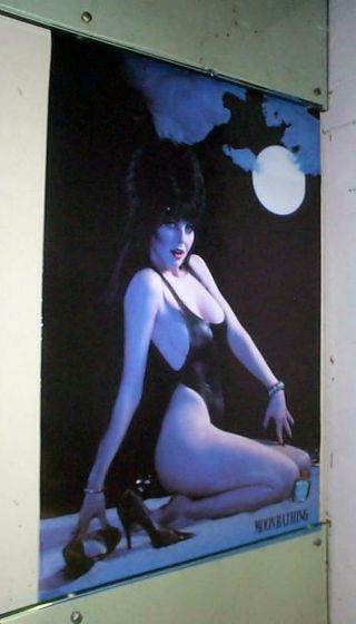 Elvira Moonbathing Sexy Vintage 1987 Poster Last One