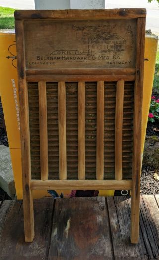 Vintage Primitive Belknap Hardware Washing Board 24 X 12 1/2