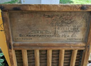 Vintage Primitive Belknap Hardware Washing Board 24 x 12 1/2 2