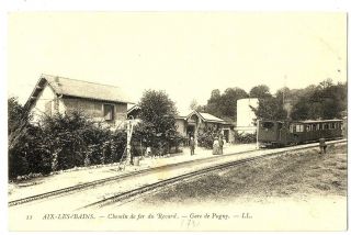 Cpa 73 Savoie Aix - Les - Bains Chemin De Fer Du Revard Gare De Pugny Animé Train