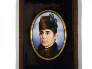 Oil Miniature Portrait Of A Lady By Walter Ferris Biggs