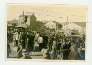 Vintage Ww2 China Photograph 1945 Tientsin Crowded Street Station Photo Tianjin