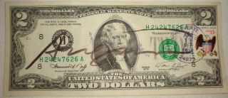Andy Warhol - 2 Dollars Bill - 1976 - Signed - Stamp