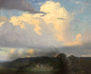 Paul T Sargent Orig.  Large Oil/canvas Indiana Landscape 28”x34” Final