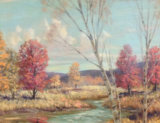 Emile Albert Gruppe (1896–1978) American Impressionist Autumn Landscape Painting