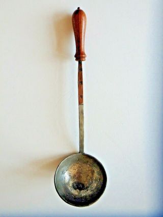 Vintage Copper With Wood Handle Kitchen Ladle 14 ".