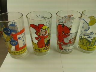 Harvey Comics Pepsi Glasses; Casper,  Hot Stuff,  Wendy,  Baby Huey