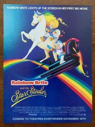1985 Rainbow Brite And The Star Stealer Movie Vintage Print Ad/poster Pop Decor