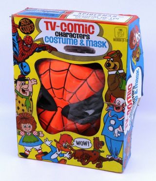 Vintage 1972 Ben Cooper Spiderman Halloween Costume Mask Box