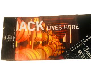 RARE Jack Daniels Old No 7 Bar Towel Runner Tennessee Whiskey JACK LIVES HERE 3