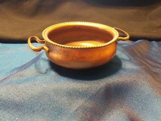 Vintage Small Copper Pot With Handles & Bead Work.  S.  Sternau & Co.  Trade Mark