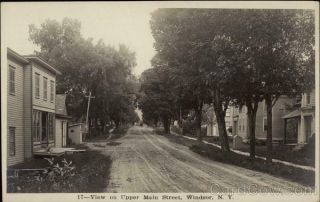 Rppc Windsor,  Ny View On Upper Main Street Broome County York Postcard