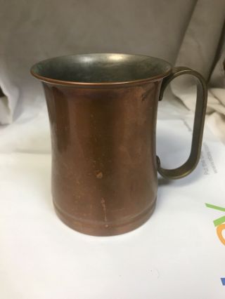 Vintage Sona Ware Copper Clad Mug Ale Tankard Cup Stratford On Avon England