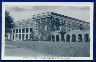 Livingston Alabama Al Webb Hall State Teachers College Rexall Drug Postcard