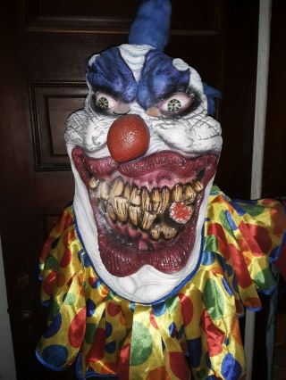 Jumbo Deluxe Evil Scary Clown Circus Mask Rare Halloween Hard To Find Prop