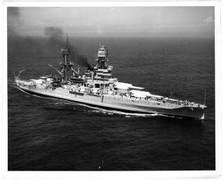 Official Us Navy Photograph Of The Uss Arizona At Sea 1935 B/w 8 " X 10 " Vgc