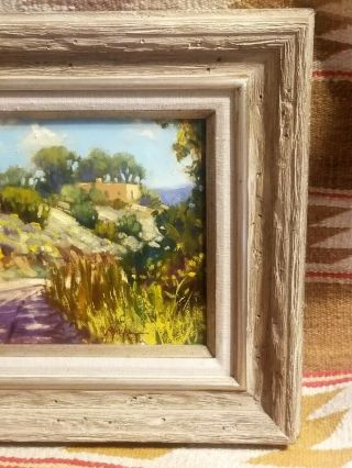 FINE O/C MEXICO LANDSCAPE PAINTING ADOBE HOME TALPA ROAD TAOS RON RENCHER 3
