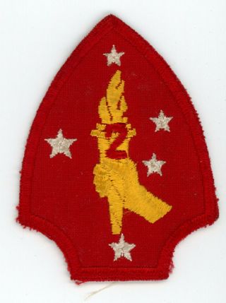 Ww2 Wwii Usmc 2nd Division Patch Ssi Twill (hardest Twill Variation To Find)
