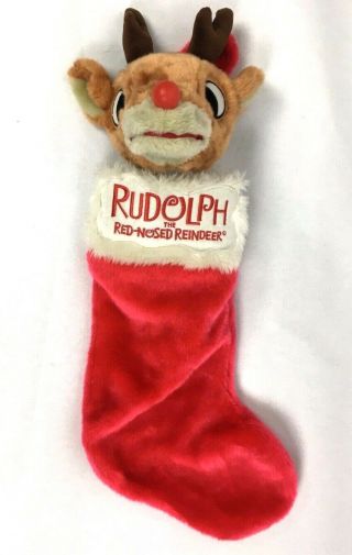 Rudolf Red Nosed Reindeer Singing Christmas Stocking Plush 24” Holiday Stuffed