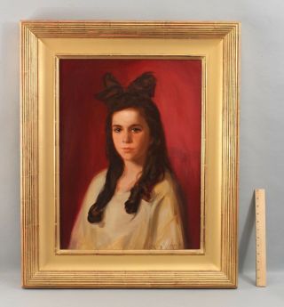 SUSAN RICKER KNOX American Portrait Oil Painting Young Girl & Bow 2