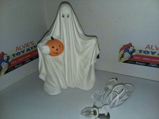Vintage 1972 Byron Mold Ceramic Ghost Pumpkin Light Lamp Made In 1992