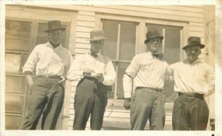 C - 1910 Group Four Men Cigarette Rolling Paper Rppc Real Photo Postcard 2183