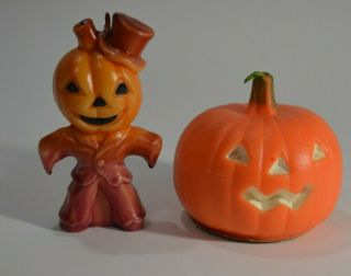 Vintage Halloween Gurley Candles Large Pumpkin Head 5 " Jack - O - Lantern 3.  75 "