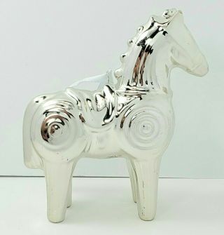 Jonathan Adler Menagerie Horse Christmas Ornament Silver Platinum Over Porcelain
