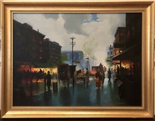 Cityscape Oil Painting,  Framed And Signed,  By Listed Iranian - French Artist