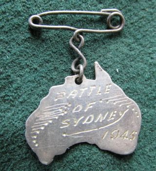 Unusual Sterling Silver Medal Battle Of Sydney 1945