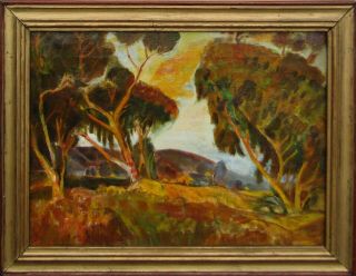 Listed Joseph Porter Old Expressionist California Landscape Oil Painting No Res