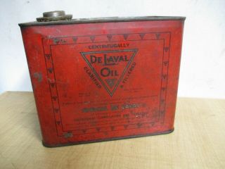 Vintage De - Laval Hand Separator Oil Half Gallon Graphic Motor Metal Can