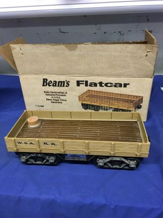 Vintage Jim Beam W & A Railroad Train Flatcar Whisky Decanter 1987
