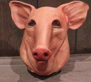 Don Post Pig Head Saw Latex Halloween Mask Costume Paper Magic Group Size Adult