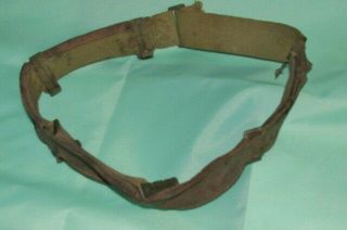 Wwii Us M1 Helmet Liner Sweatband W/ Od Green Clips & Leather Supelle