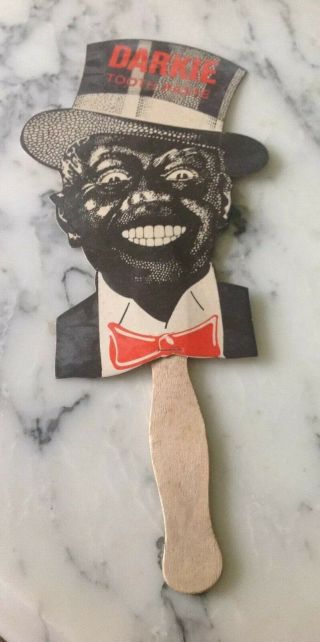 Vintage - Darkie Toothpaste Hand Fan - Advertisement - Black Americana