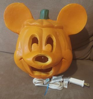 1995 Disney Trendmasters Mickey Mouse Light Up Pumpkin Foam Jack O Lantern