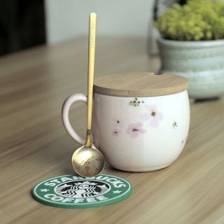 2020 Starbucks Cherry Blossom Coffee Mug With Lid&spoon Limited Edition 10oz