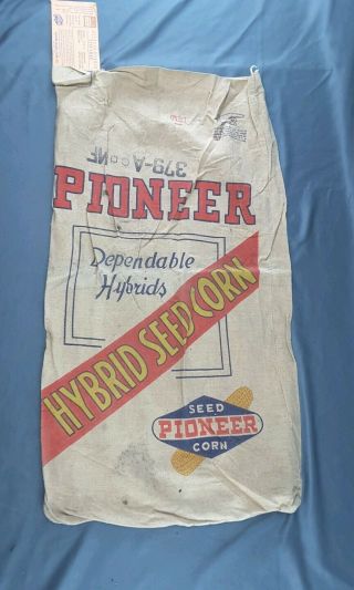 1952 Pioneer Seed Corn Cloth Sack 379 - A Variety Hybrid Bag