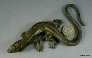 Vintage Brass " Lizard " Figurine - Lovely Detail & Patina