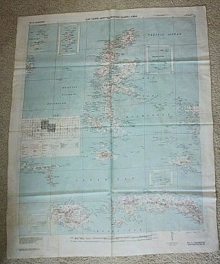 Wwii 1944 Aaf Silk Cloth Map Sw Pacific No.  20/21 Amboina Halmahera Double Sided
